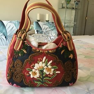 Vintage Isabella Fiore Beaded Tapestry Handbag